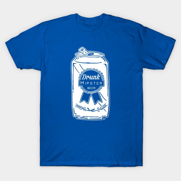 Drunk Hipster Beer T-Shirt by UselessRob